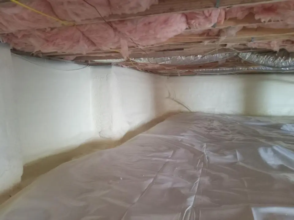 Crawl space encapsulation with closed-cell spray foam for Attic Insulation in Rocky Hill